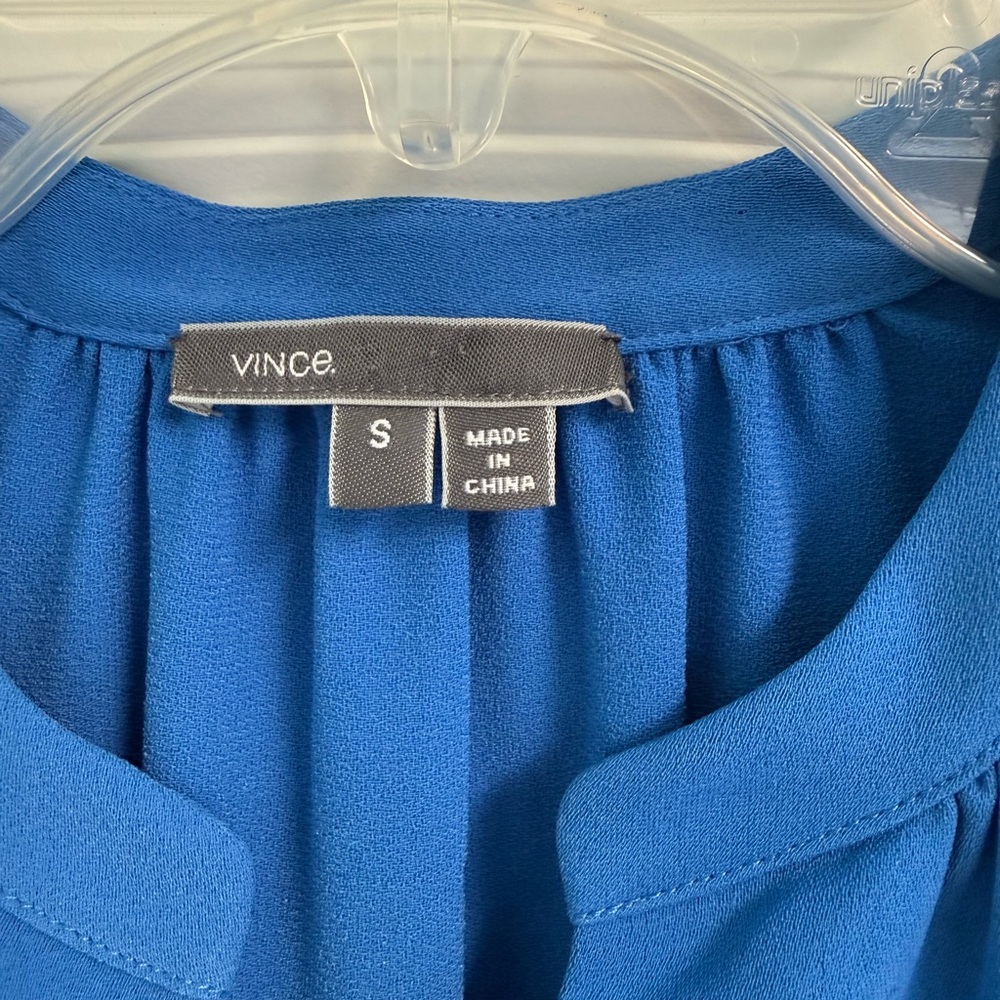 Vince Blue Popover Poplin Dress Sz Small Flaw - Picture 3 of 10